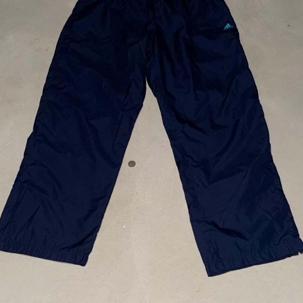 Adidas Nylon Track Pants Navy Blue Small